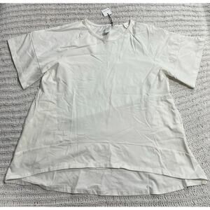 NWT Flutter T Shirt Pockets Handmade Womens Sz Medium Short Sleeve White SH 8093